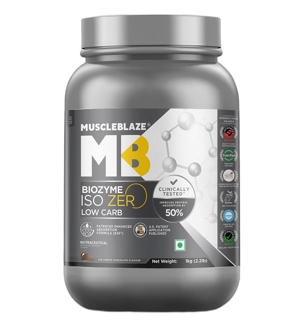 Muscleblaze Biozyme Whey Iso Zero - Chocolate 1kg