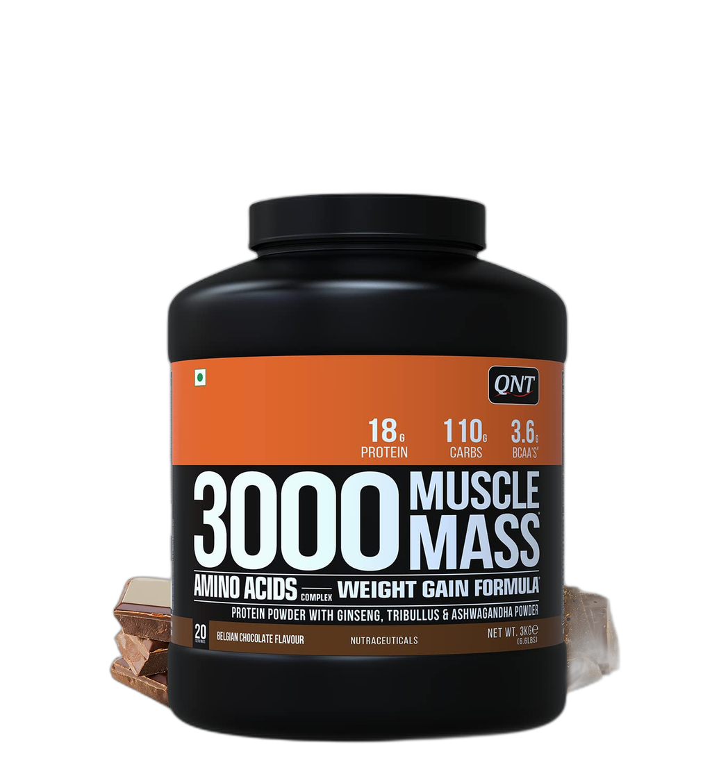 QNT 3000 Muscle Mass Gainer - Choco Almond 3kg