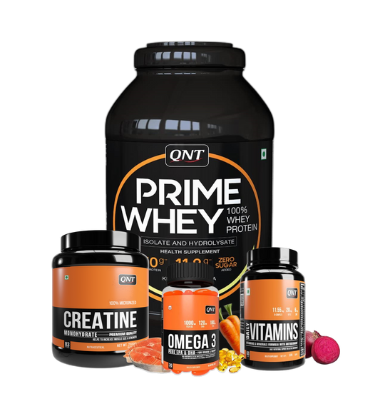 QNT Combo - 2kg Prime Whey, Multivitamin, Fish Oil, 250g Creatine