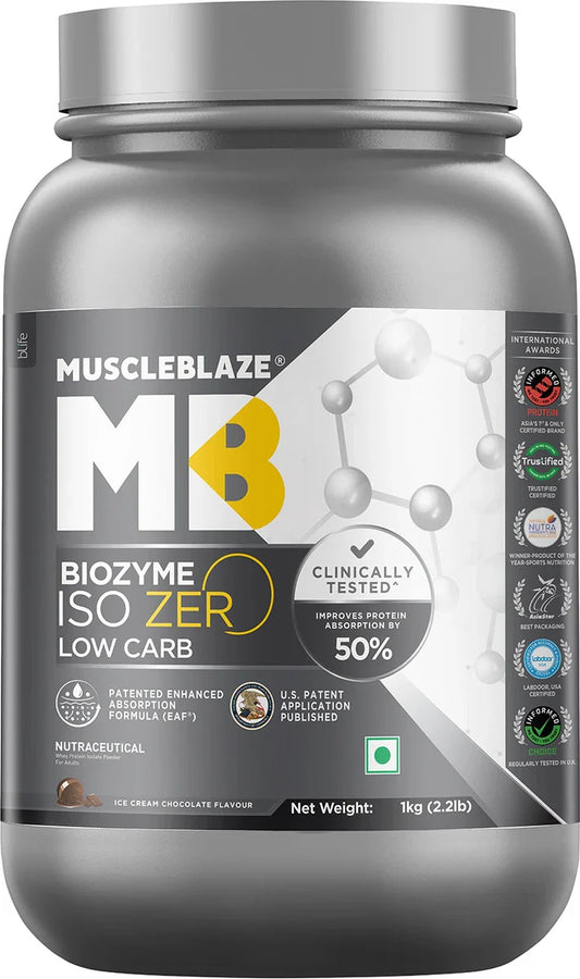 Muscleblaze Biozyme Whey Iso Zero - Chocolate 1kg