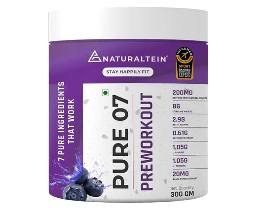 Naturaltein Pure 07 Preworkout Blueberry -300gms